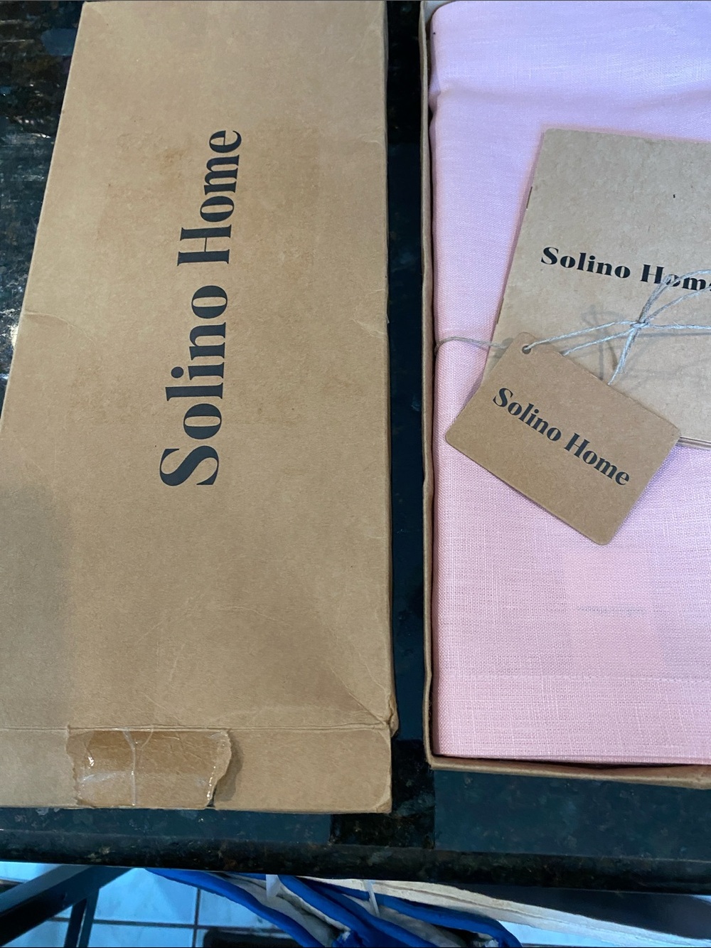 NIB Solino Home Misty Pink 100% Pure Linen Table Runner